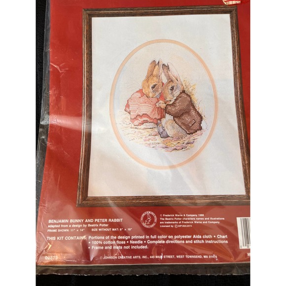 Needle Treasures New Old Stock Benjamin Bunny and Peter Rabit Cross Stitch - Picture 6 of 8